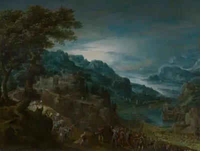 Примирение Иакова и Исавы by Мартен Ван Валькенборх, 1595 — digital art print download