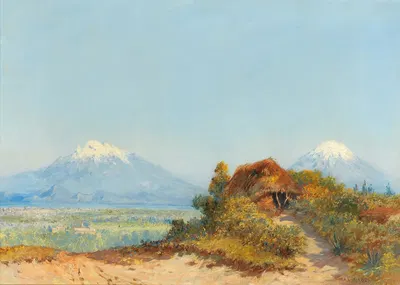 Sicilian Landscape, Etna in the Background by Max Friedrich Rabes — digital art print download