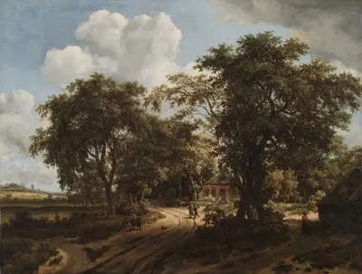 A Cottage in the Woods by Meindert Hobbema, c. 1662 — digital art print download