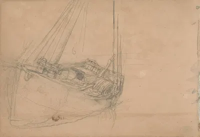 Study of a Fishing Boat by Кларксон Стэнфилд, 1863 — digital art print download