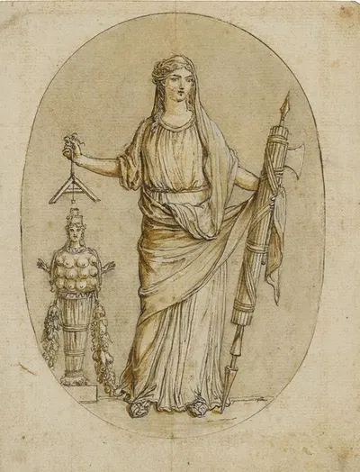 A female allegory, possibly Abundance by Claude Louis Desrais — digital art print download