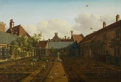 Вид на сад городского дома в Гааге by Паулюс Константин ла Фарг, 1775 — digital art print download