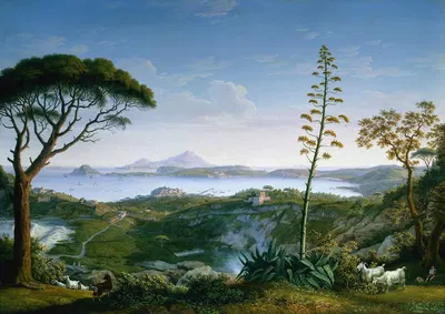 Вид на залив Позитано из Сольфатары by Якоб Филипп Хакерт, 1803 — digital art print download