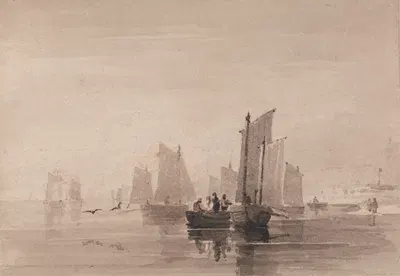 Fishing off Hastings by Дэвид Кокс — digital art print download