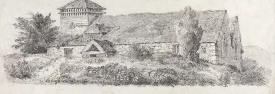 Llanfair Church, North Wales for A Treatise on Landscape Painting and Effect in Water Colours by David Cox — digital art…