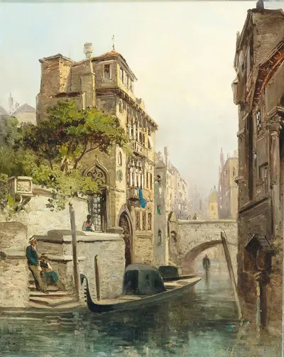 Venetian Scene by Theodor Freiherr von Ehrmanns — digital art print download