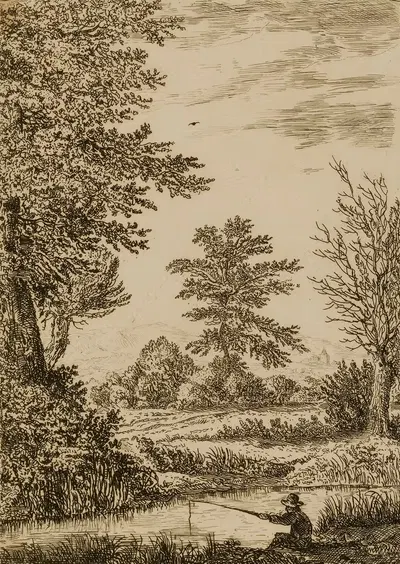 Пейзаж с ручьём by Вильгельм фон Беммель — digital art print download