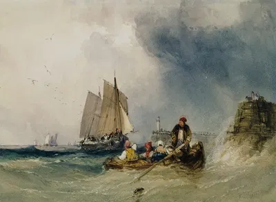 Entering Harbour by William Callow, 1842 — digital art print download