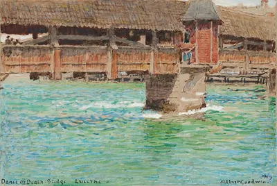 Мост Танца Смерти, Люцерн by Альберт Гудвин, 1909 — digital art print download