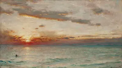 Закат в Средиземном море с восточного парохода by Альберт Гудвин, 1908 — digital art print download