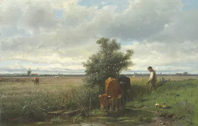 Cattle Watering by Anton Mauve — digital art print download