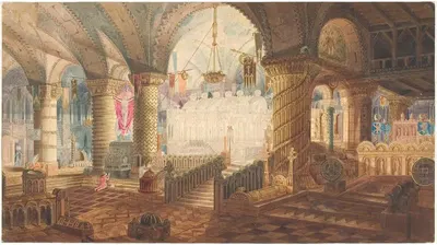 Интерьер кирки by Арон Уоллик, 1817 - 1821 — digital art print download