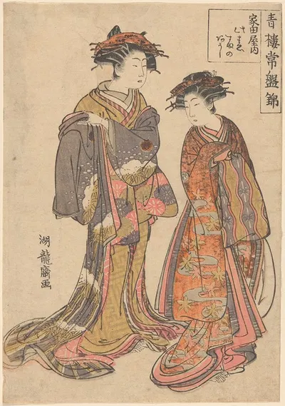 Courtesans of Ieda-ya by Koryûsai Isoda — digital art print download