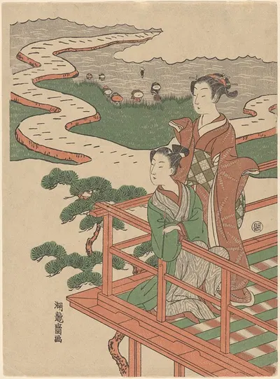 Lovers on a Balcony by Koryûsai Isoda — digital art print download