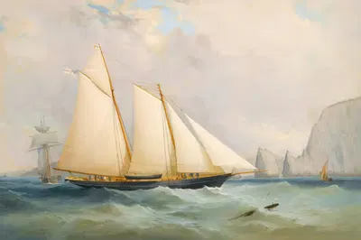 Королевский яхт-клуб, шхуна Викинг у Нидлов by Чарльз Грегори, 1863 — digital art print download