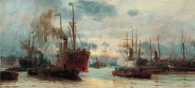 Congested Waters On The Thames by Charles William Wyllie — digital art print download