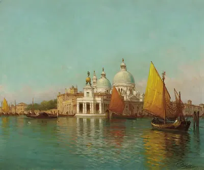 У входа в Гранд-канал, Венеция by Чарльз Клемент Кальдерон — digital art print download