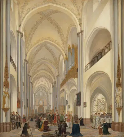 The Interior Of Roskilde Cathedral by Ditlev Martens, 1824 — digital art print download