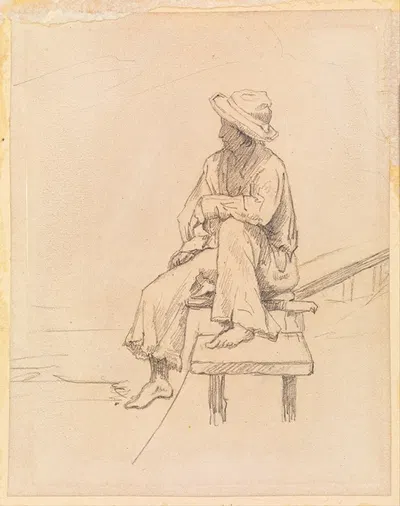 Man on bench by Фанни Чурберг, 1865-1892 — digital art print download