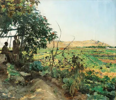 Landscape Of The Suburbs Of Tunis by Émile Friant, 1887 — digital art print download
