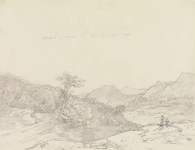 Between Llangollen and Oswestry by Джордж Хоуленд Бомонт, 1790 — digital art print download