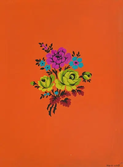 Polychrome floral group II by Herman A. Elsberg, 1915 — digital art print download