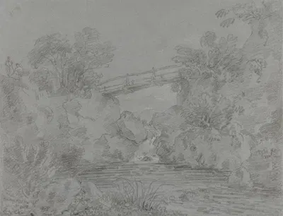 Bridge over Pool at Llanrwst by Джордж Хоуленд Бомонт — digital art print download