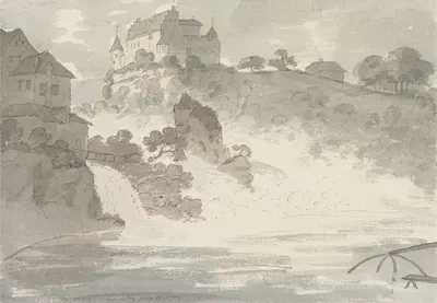 Falls at Schaffhausen by Джордж Хоуленд Бомонт, 1782 — digital art print download
