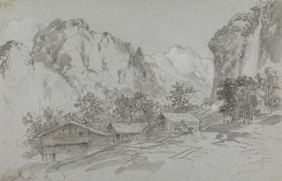 From the Window of the Inn at Lauterbraun by Джордж Хоуленд Бомонт — digital art print download