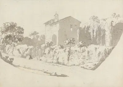 Hermitage Near Albano by Джордж Хоуленд Бомонт, 1782 — digital art print download