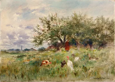 Watching The Turkeys by Horatio Walker — digital art print download