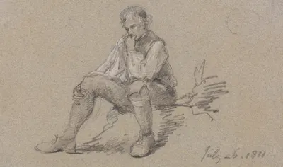 Man Sitting by Джордж Хоуленд Бомонт, 1811 — digital art print download
