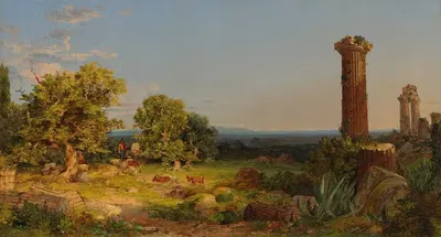 Итальянский пейзаж by Джаспер Фрэнсис Кропси, 1848 — digital art print download