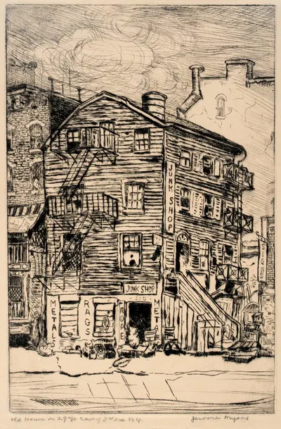 Old House On 29th St. East Of 3rd Ave. N.Y. by Джером Майерс — digital art print download