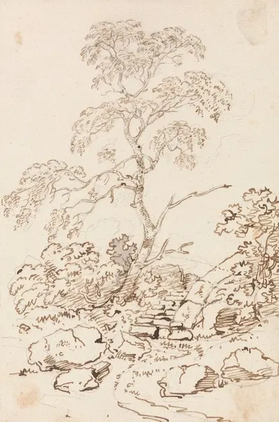 Tree by Steps by Джордж Хоуленд Бомонт — digital art print download