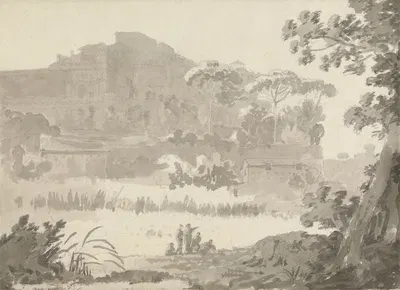 Vatican from the road to Ponte Mola by Джордж Хоуленд Бомонт, 1783 — digital art print download