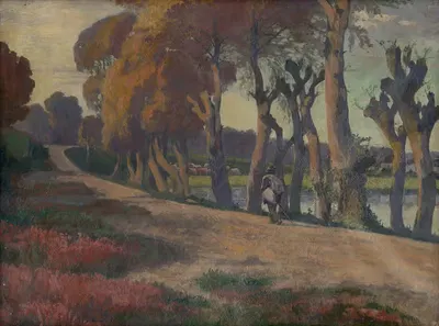 Пейзаж с пастухом by Йозеф Ханула, 1920-1930 — digital art print download