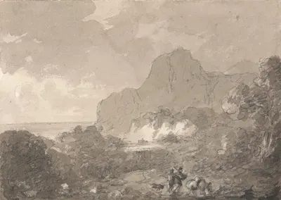 View on the Coast of Italy by Джордж Хоуленд Бомонт — digital art print download