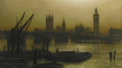 Westminster Bridge With The Houses Of Parliament by Louis Grimshaw — digital art print download