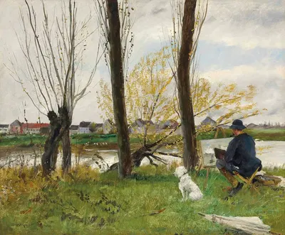 Peintre Au Bord D'une Rivière by Norbert Goeneutte, 1893 — digital art print download