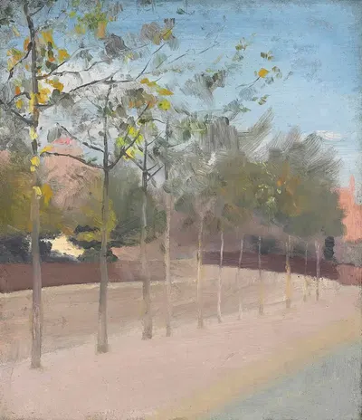 Набережная Челси, платаны by Пол Фордис Мейтленд, 1908 — digital art print download