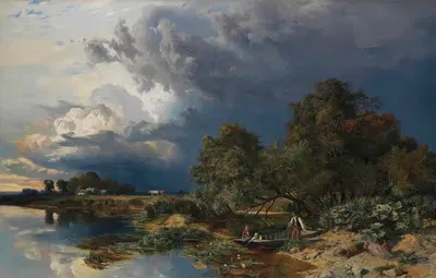 Весна, приближающийся дождь by Сидни Ричард Пёрси, 1858 — digital art print download