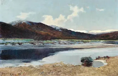 На берегу воды, озеро Ломонд, Шотландия by Сэр Альфред Ист — digital art print download