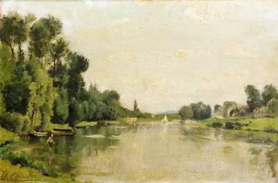 The Marne Between Créteil And Saint-Maur, The Fisherman by Stanislas Lépine — digital art print download
