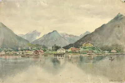 Ситка с островов, показывающая русский замок, 1888 by Теодор Дж. Ричардсон, 1888 — digital art print download