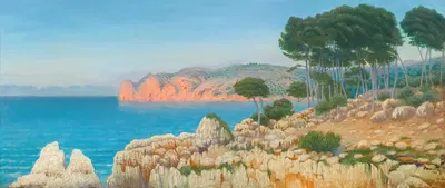 Côte Aux Baléares (Majorque, Cala San Vicente) by William Degouve de Nuncques, 1900 — digital art print download