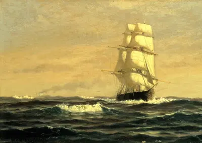 Парусное судно у побережья Мэна by Уильям Эдвард Нортон, 1876 — digital art print download