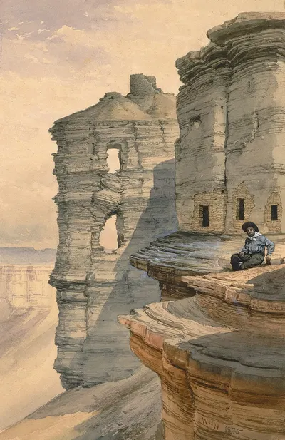 Утесные дома на реке Манкос, Колорадо by Уильям Генри Холмс, 1878 — digital art print download