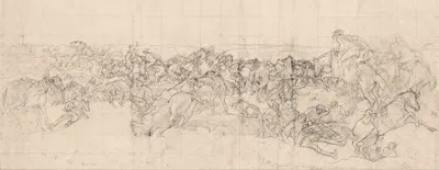 The charge of the 4th Light Horse Brigade at Beersheba by Джордж Вашингтон Ламберт, 1920 — digital art print download