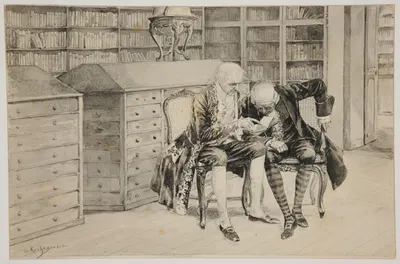 Les Bibliophiles by Жорж Антуан Рошегросс — digital art print download